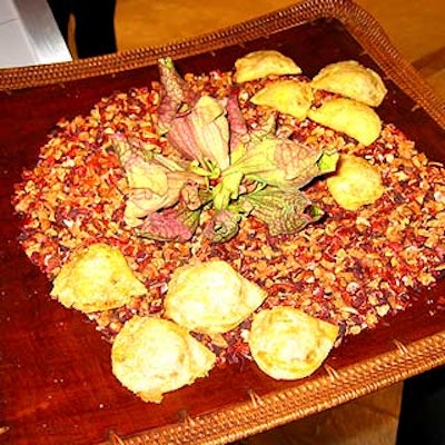 The far-off locales North Face athletes travel to served as inspiration for Fancy Girl's hors d'oeuvres, like Argentinean roasted squash, corn and pepper empanadas.
