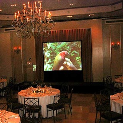 Antique chandeliers are among the stylish touches in the new venue.