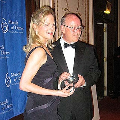Beauty Ball honorees Gail Gordon of Macy's East and Donald Loftus of Cosmopolitan Cosmetics posed for photographers in the press room before dinner.