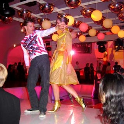 A fashion show was one of the many entertainment touches at the party.