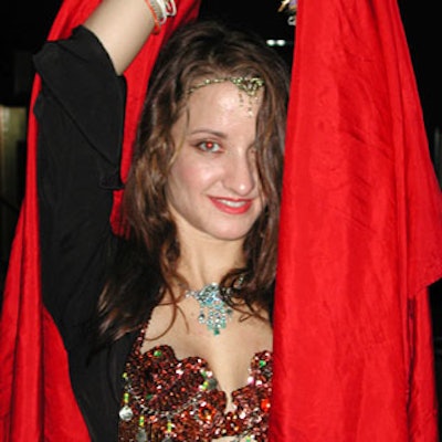 Bellydancer Sahar from Serena's Dancers & Musicians performed at the Brooklyn Museum of Art's Egypt-inspired benefit gala.