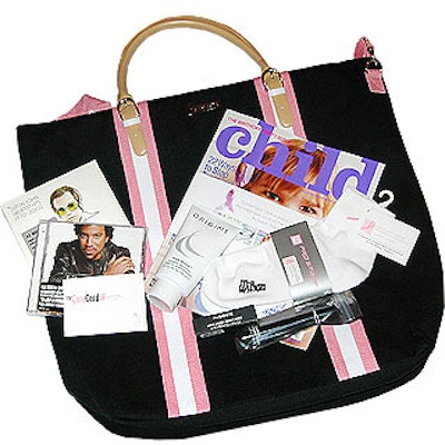 Guests got a M.A.C. Cosmetics black and pink tote stuffed with goodies like makeup, Origins shaving cream and CDs from the event's performers, Lionel Richie and Elton John.