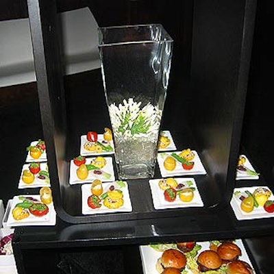 Caterer Design Cuisine put out small, pre-plated hors d'oeuvres servings in most rooms.