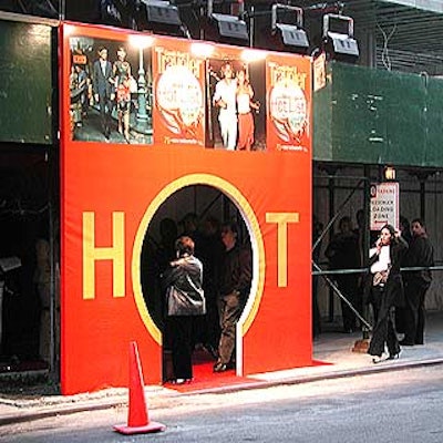 Conde Nast Traveler designed a well-branded entrance for a party promoting its annual Hot List issue at the not-quite-finished Maritime Hotel.