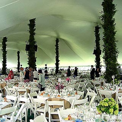 Lunch was served inside a massive tent in the garden from Stamford Tent and Party Rental.
