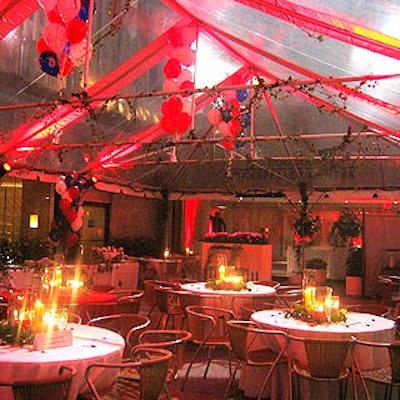 Susan Edgar Designs decorated the tents with elements inspired by the show's French roots, like ivy, candles and red, white and blue balloons.