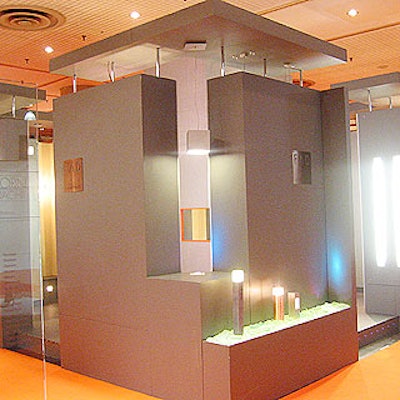 FAD Lighting's booth showcased its products within a cool deconstructed architectural setting.