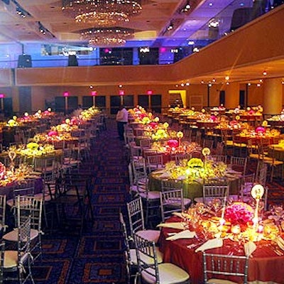 Rows and rows of tables filled the Marriott Marquis' Broadway Ballroom for the Tony awards' supper ball after the ceremony.