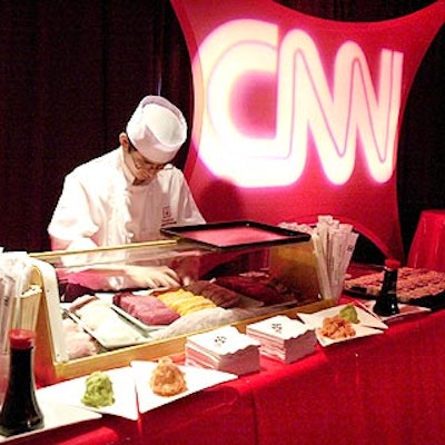Design Cuisine set up a sushi station as an alternative to traditional buffet tables.