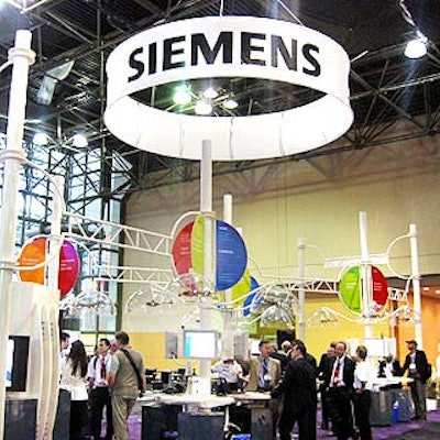 Siemens' sprawling booth took up a large corner in the front of the show.
