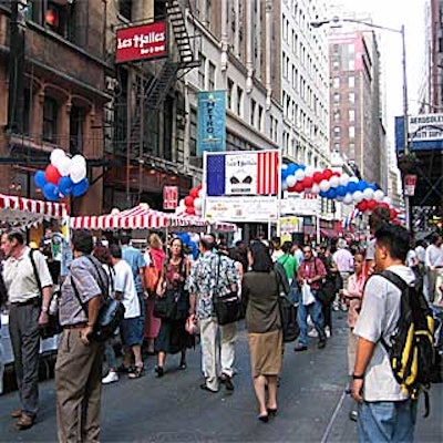 John Street from Broadway to Nassau Street was closed off for the festival, which featured food stands, a DJ and a traditional waiters' race.