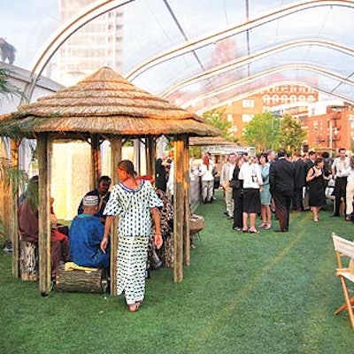 Travel & Leisure created an African safari-style tent camp inside a clear tent from P. J. McBride on Pier 46 at Hudson River Park for the mag's World's Best awards.