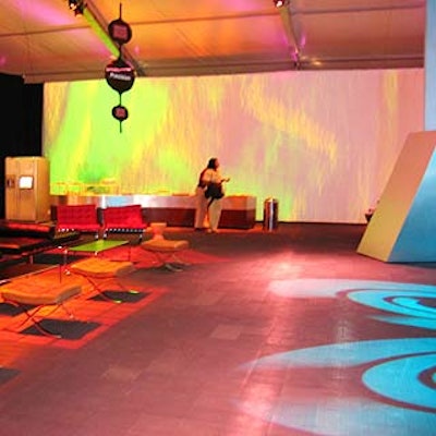 At Mercedes' C-Spot event at Shea Stadium, EventQuest created a lounge area with furniture from event sponsor Design Within Reach where guests could relax while a Mercedes representative talked about the features of the new C Class cars.