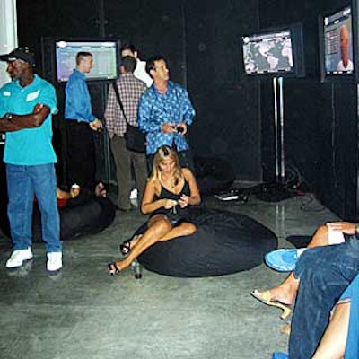 At Fader magazine's 'Lowlife' MTV Video Music Awards after-party, guests played video games with Electronic Arts Sports and Xbox consoles paired with flat-screen TVs. (Photo courtesy of Fader magazine)