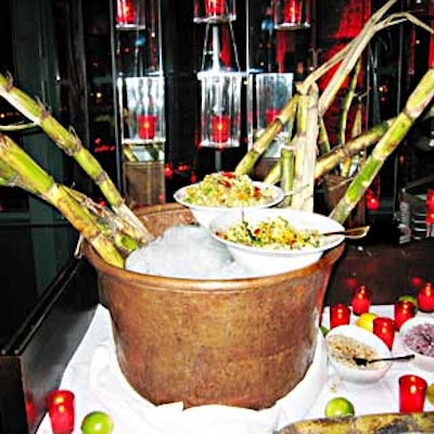 Guastavino's served ceviche out of giant copper bowls filled with ice and sugar cane stalks.