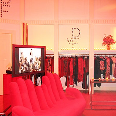 Items from Diane von Furstenberg's collection were out on the store's racks, and a plasma screen showed the designer's runway shows.