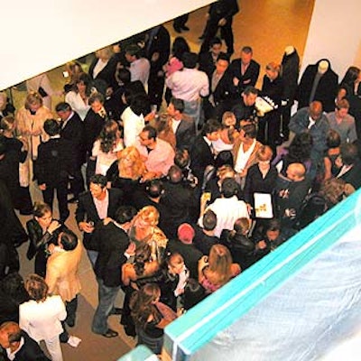 Guests mingled inside the store's art gallery.
