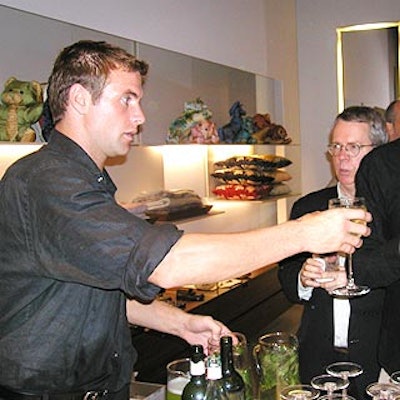 At the Salvatore Ferragamo store launch event, models-turned-caterwaiters from Metropolitan Hospitality served guests.