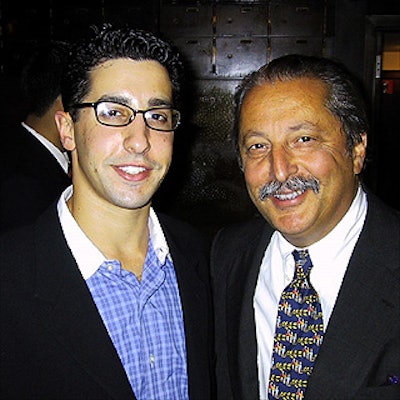 Pureadvice.com's Matthew Cohen (left) hosted a fund-raiser in a renovated bank vault at Vine for Rep. Sam Gejdenson (D-Conn.).
