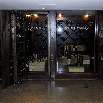 Yes, it's a real vault—the inside walls at Vine on Wall Street.