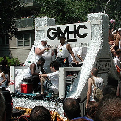 Bond Parade Floats built the white float for Gay Men's Health Crisis.