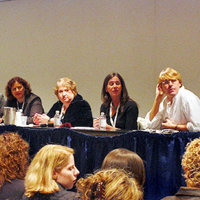 Cathy Dantchik (left) and Suzanne Tobak (second from left) of Tobak-Dantchik Events and Promotions, Erica Morris of People magazine and BiZBash columnist Ted Kruckel hosted the 'Trends and Style: What's New for 2004' panel discussion at the BiZBash U education sessions.