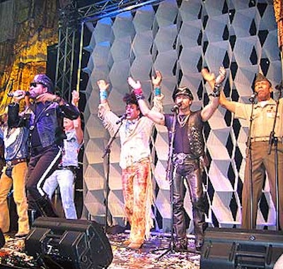 The Village People performed their 1978 hit 'YMCA' at the end of the reception.