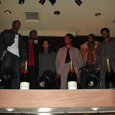 Poised on a stage above the main bar at Metronome, the male models booked by Creative Solutions Plus and MTL Productions wearing Sean John drew catcalls from female guests