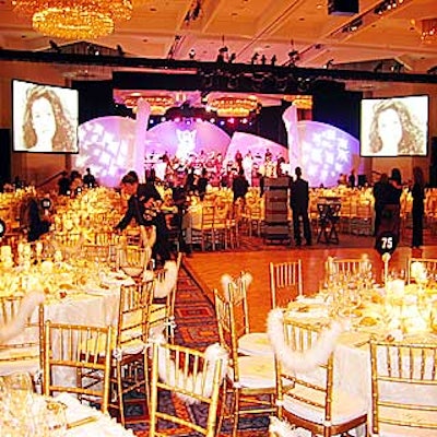 Inez Weinstein Special Events and Belle Fleur provided the glittery gold and white décor in the ballroom.