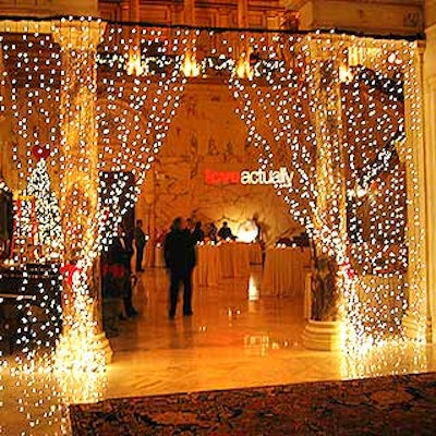 Guests entered the Metropolitan Club through a curtain of white lights hung across the entryway.