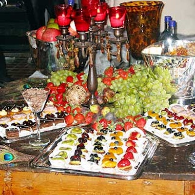 Strawberries and grapes decorated Tom Orlando's lush dessert buffet table.