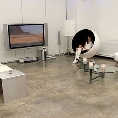 White and silver filled the area decorated to reflect the future.