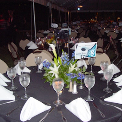Clad in Black and White the table settings also featured masks and floral arrangements.