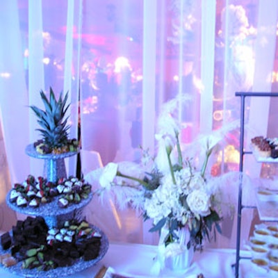 Sheer fabric partitioned off the late-night after-party from the actual ball.