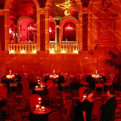 Lux Lighting lit the room with hot pink lights.