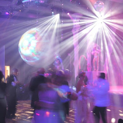 Partygoers were surrounded by a visual medley as they danced into the New Year.