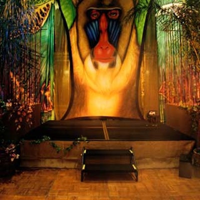 A mural from Designs by Sean added a haunting quality to the room.