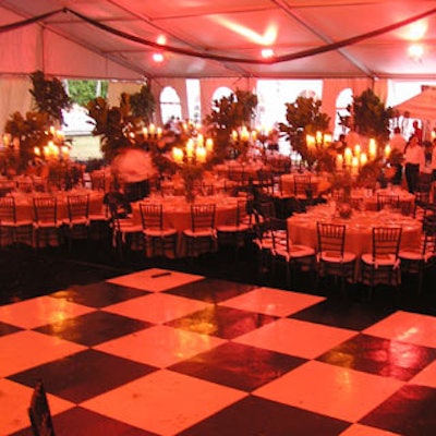 The dining area was turned into a red light district.