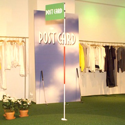 MannoMedia turned the Post Card showroom into an indoor golf course for the store's spring and summer sportwear collection launch event.