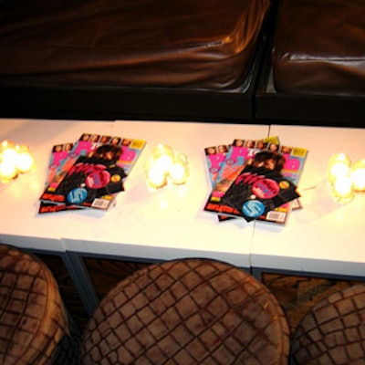 Decor was simple, consisting mainly of issues of Teen People and white votives.