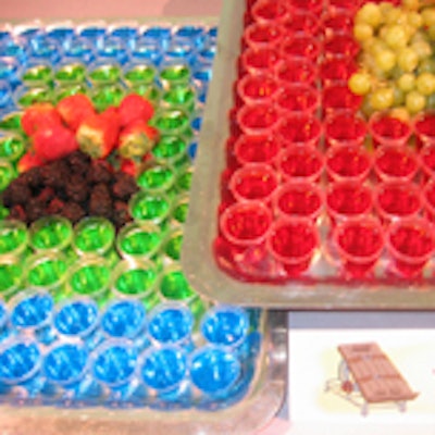 Wolfgang Puck's colorful Jell-O shooters were among the many kid-friendly desserts.