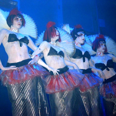 Underground dance troupe the Butoh Rockettes performed at the Corcoran Group's holiday party at Crobar.