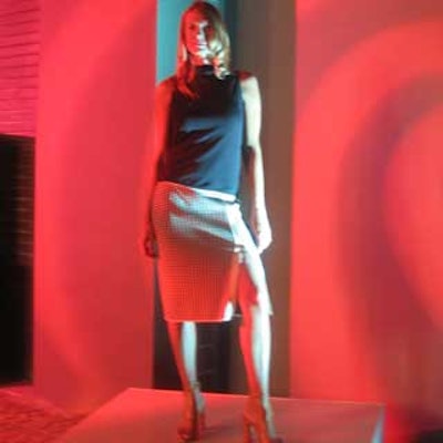 Max Mara-clad models posed against the coolly lit backdrop at MOCA's Pop Soup fund-raiser.