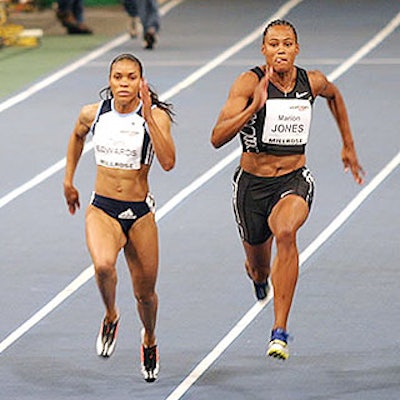 Olympic champion Marion Jones competed in the Verizon Millrose Games inside Madison Square Garden.
