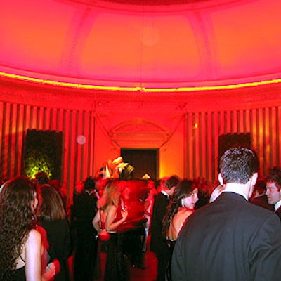 Colored lighting, fabric panels and shrubs decorated the Music Room, where DJ Javier Peral spun pop and hip-hop.