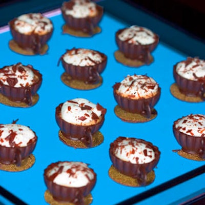 Caterer Olivier Cheng's desserts included chocolate espresso cups. (Photo by Stillman Jefferson Thomas Digital Photography)