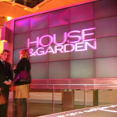 Frost Lighting projected House & Garden logos on the walls of the Rose Center.