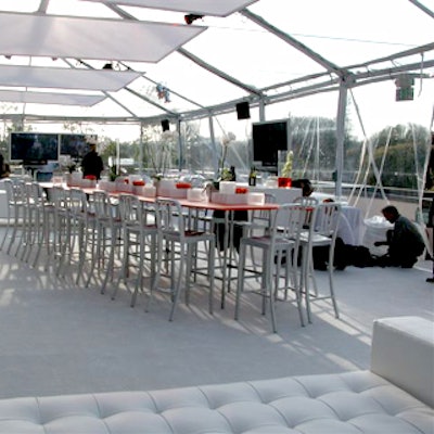 The party space consisted of one indoor dining room and two tented areas.
