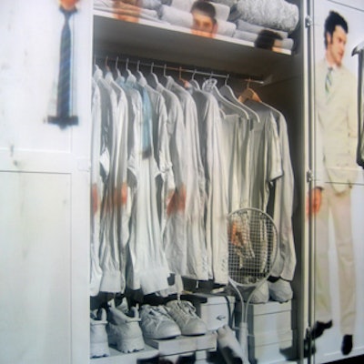Images projected onto an all-white closet space represented the magazine's fashion pages.