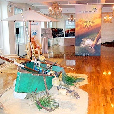 American Foliage and Design Group brought relaxed, beachfront decor to the Westside Loft for the Virginia Beach Convention and Visitors' Bureau's press breakfast.